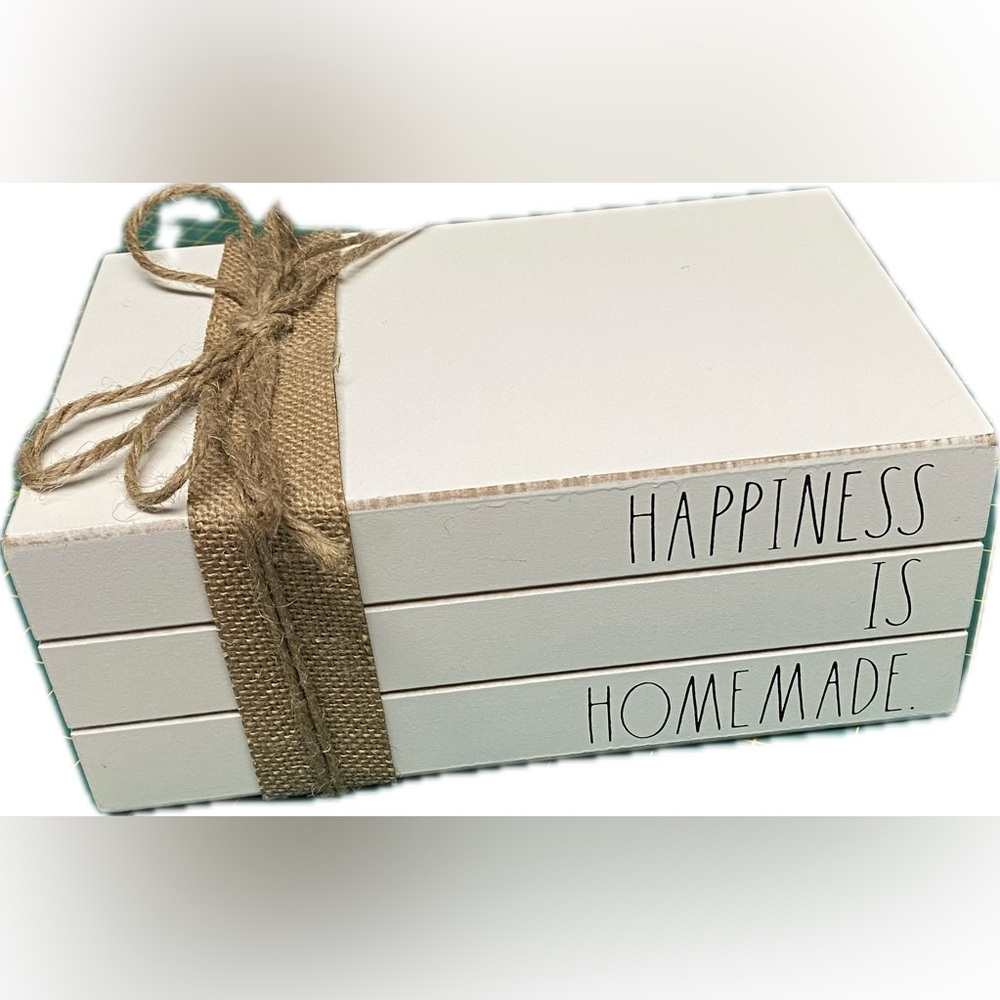 Rae Dunn Faux Book Stack HAPPINESS IS HOMEMADE